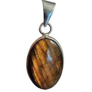 Oval Labradorite 925 sterling silver pendant